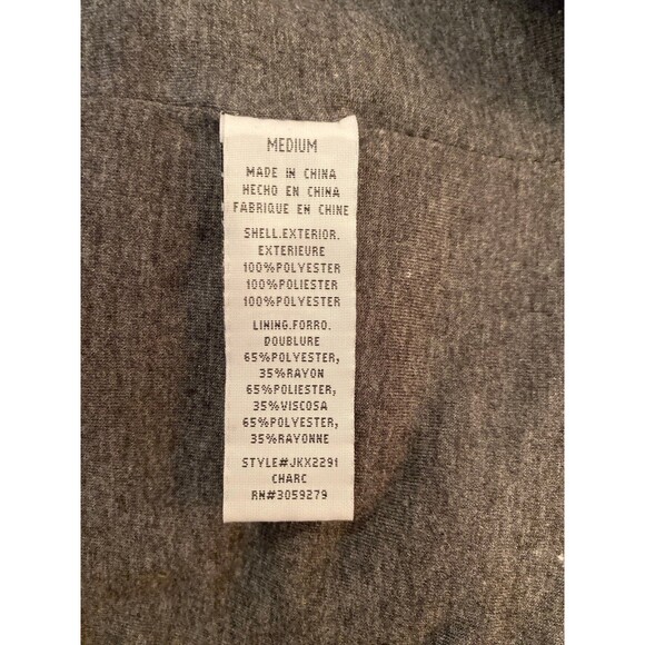 Thread & Supply Fuzzy Teddy Bear Jacket Size Medium Lined Pockets 1/4 Zip Gray - Picture 10 of 12